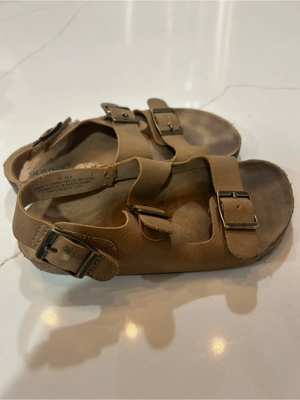 Old Navy Kids Brown Double-Buckle Comfort Sandals